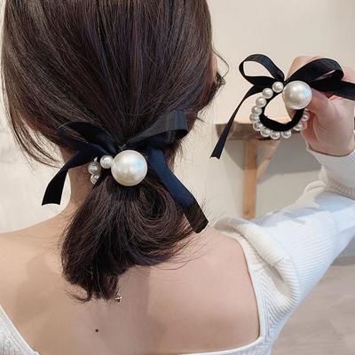 Korean Style Woman Big Pearl Hair Ties Hairband Scrunchies Girls Ponytail Holders Rubber Band Hair Accessories  New Fashion