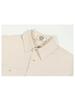 GUBIN Lettering Sleeve Striped Shirt - Beige