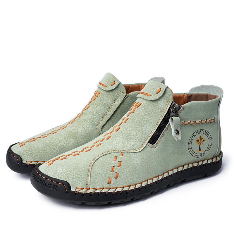 

Winter men s shoes large size casual platform shoes men s daily Gaobang lazy shoes new leather boots men s outdoor 48 зелёный