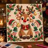 Набор для DIY-рисования жемчугом в мини-рамке Рождественский олень Эльф 3D блестящая картина из бусин на холсте Расслабляющее рукоделие для декора стола Подарок