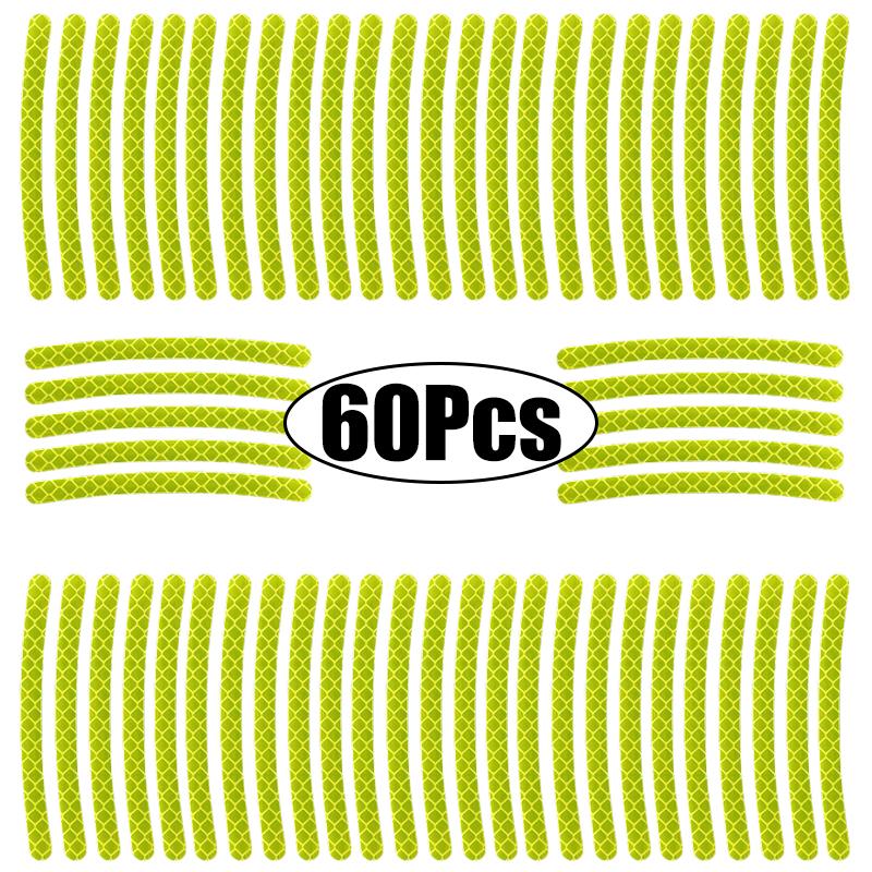 20-60Pcs Car Motorcycle Wheel Hub Reflective Stickers Cars Decorative Stripe Tape Stickers Car Decal Auto Exterior Accessories