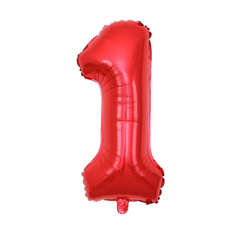 Small Digital Balloon 16-Inch Us Version Of Thin Body Decoration Birthday Party Aluminum Film Balloon Digital Balloon