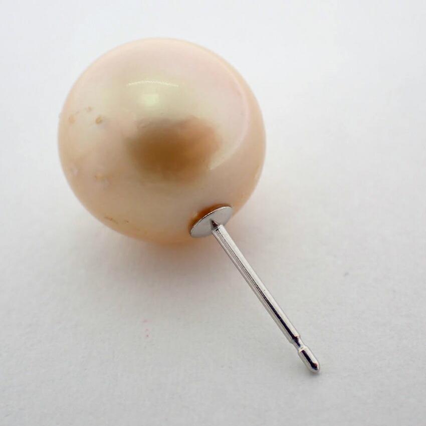 [Nuevo] Pt900 Perla blanca de los mares del Sur (tipo crema) pendientes/g440-32