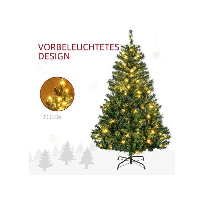 HOMCOM Sapin De Noël Artificiel, Décorations Incluses 95 Cm X 95 Cm X 150 Cm, Vert