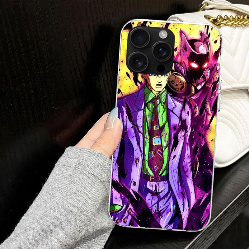 JoJo Kira Yoshikage Killer Queen Case for iPhone 13 12 Mini 11 Pro Max Soft Phone Cover X XS XR 7 SE 8 Plus 6 6S 5 5S Silicone B