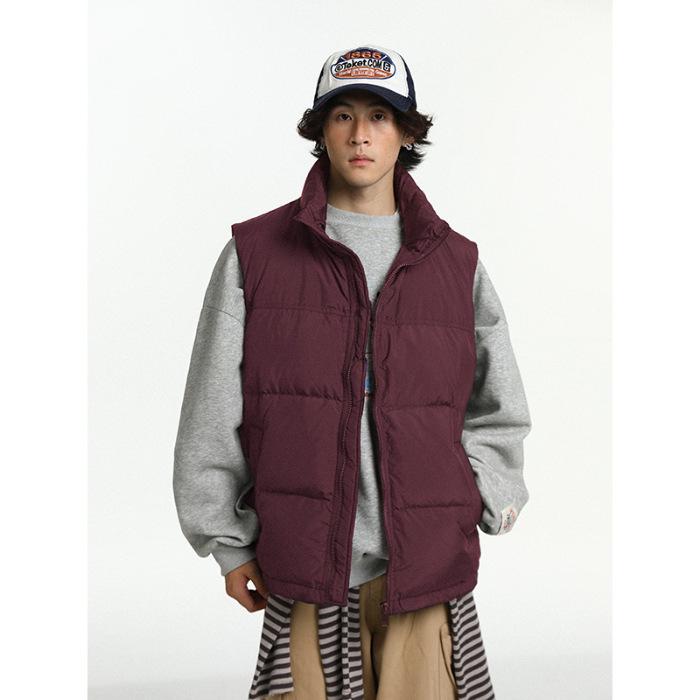 2025 Autumn/Winter Casual Pure Color Warm Down Vest Cape
