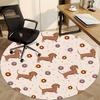 1PC Dachshund Donuts Office Round Area Rug, Indoor Mat Suitable For Office, Under Office Chairs Bedroom Living Room Home Decor, Room Deco 209