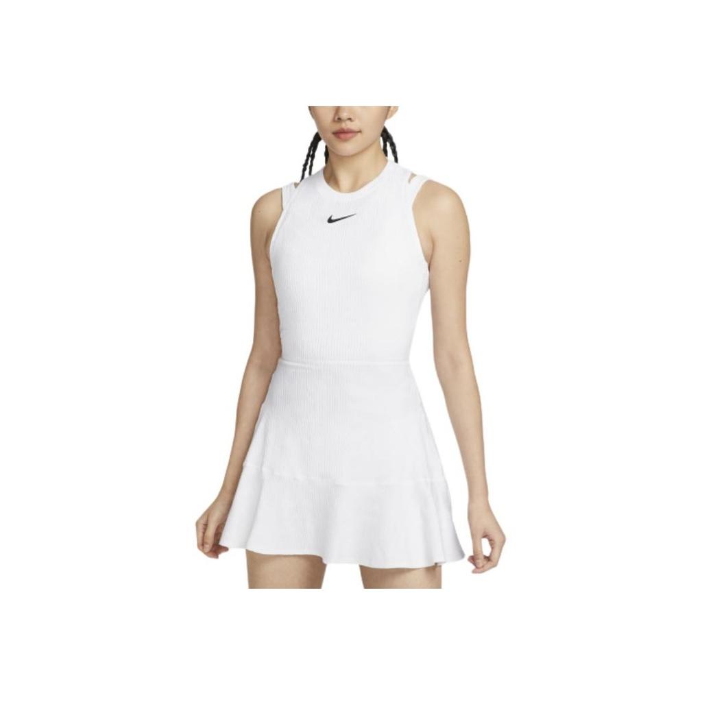 Nike Logo Round Neck Sports Quick-Dry Tank Dress Women Dresses White FD5660-100