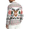 Men's Long Sleeve Crewneck Ribbed Knit Pullover Sweater with Christmas Holiday Print Casual Winter Top