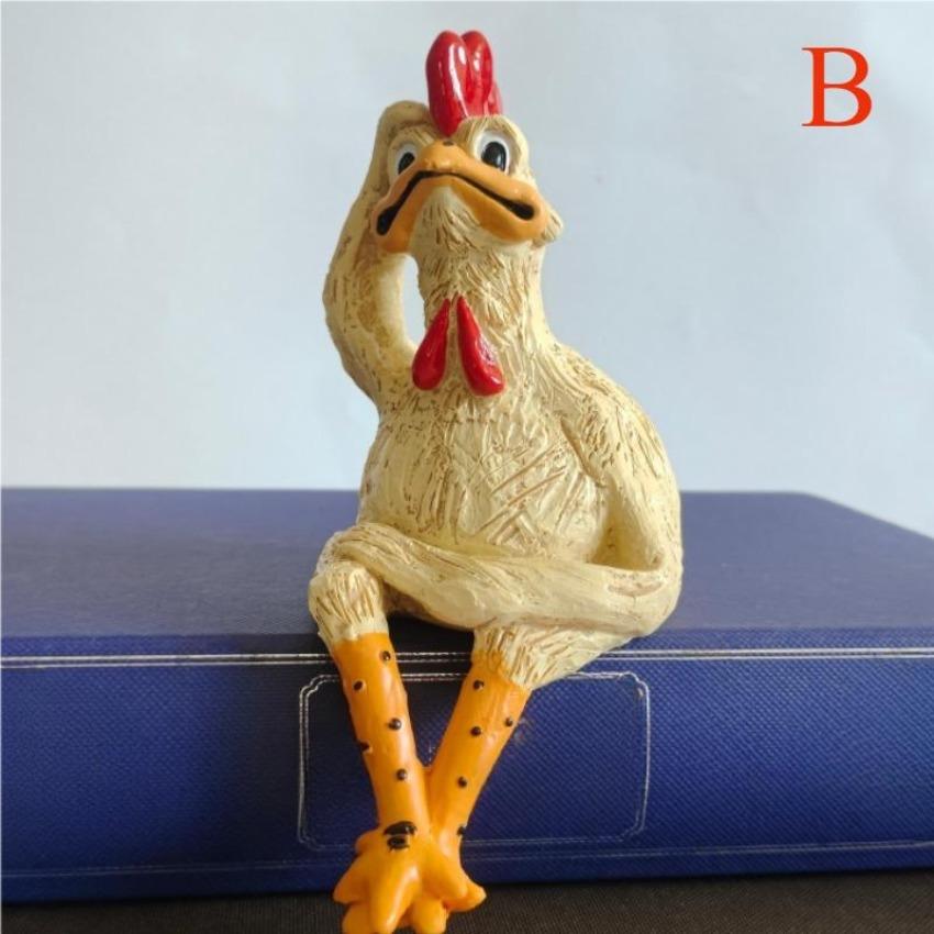 NEW Decor Statues Resin Garden Farm Yard Chicken Sculpture Art Craft Courtyard Housewarming Home Funny Chicken Fence Decoration