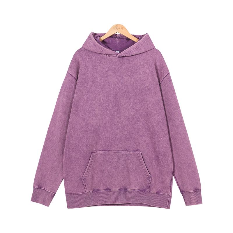 

Men s Loose Casual Washed Hoodie - Autumn/Winter Trendy Pullover L фіолетовий