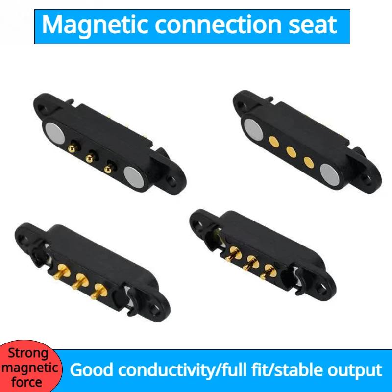 10 Sets Magnetic Pogo Pin Connector 2P 3P Pogopin Male Female Spring Loaded DC Power  Magnetic Connector Male and Female Socket