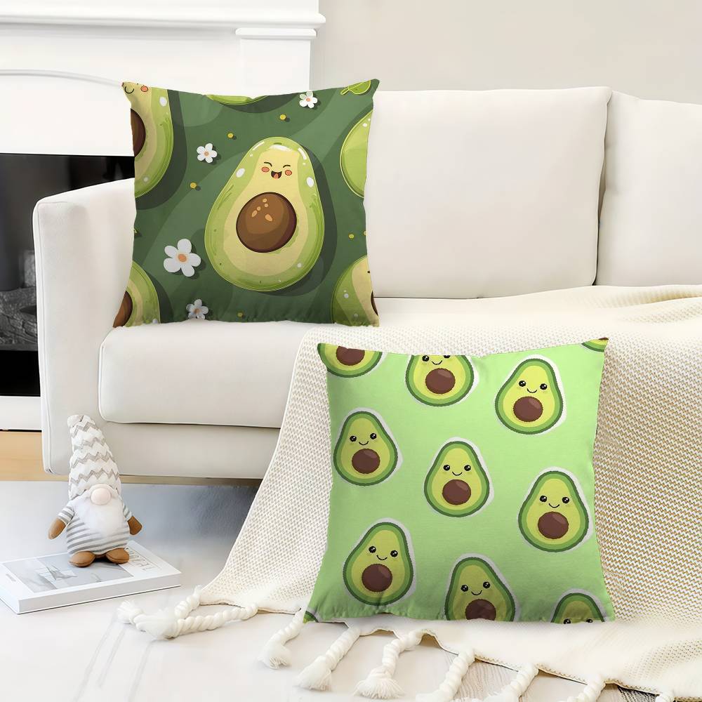 Cool Cartoon Avocado Office Cushion Pillowcase Car Cushion Cover45X45CM Lumbar Pillowcase Sofa Pillowcover