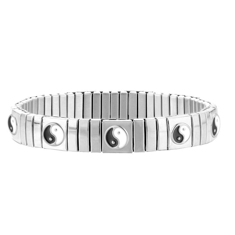 Mode Katzenpfote Hund Kirsche Italienische Charms Armband Edelstahl Elastisch Klobig Punk Armreif Herren Damen DIY Schmuckherstellung Geschenke