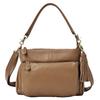 Notre Favori Genuine Leather Shoulder Bag, Women's Crossbody Handbag, Ariel Plus Milk Tea Design (Gold Hardware)