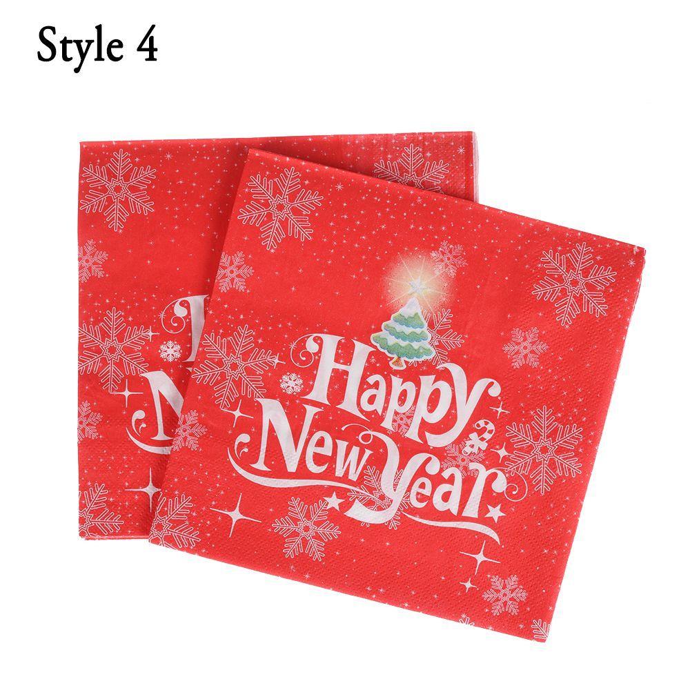 Home Decorative Santa Claus Table Decor Serviette Towel Christmas Decoration Printing Paper Napkin