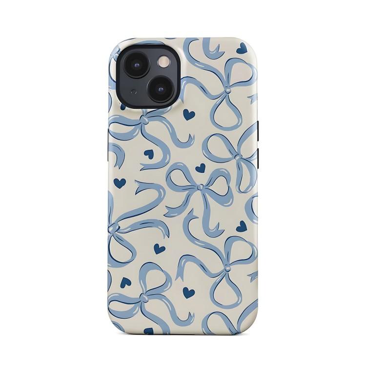 

Blue bow pattern Phone Case for iPhone 17 17e 16e 16 15 14 13 12 11 X XS XR XSMAX 7 8 Air Pro Max Plus Double-layer Back Cover iPhone 11