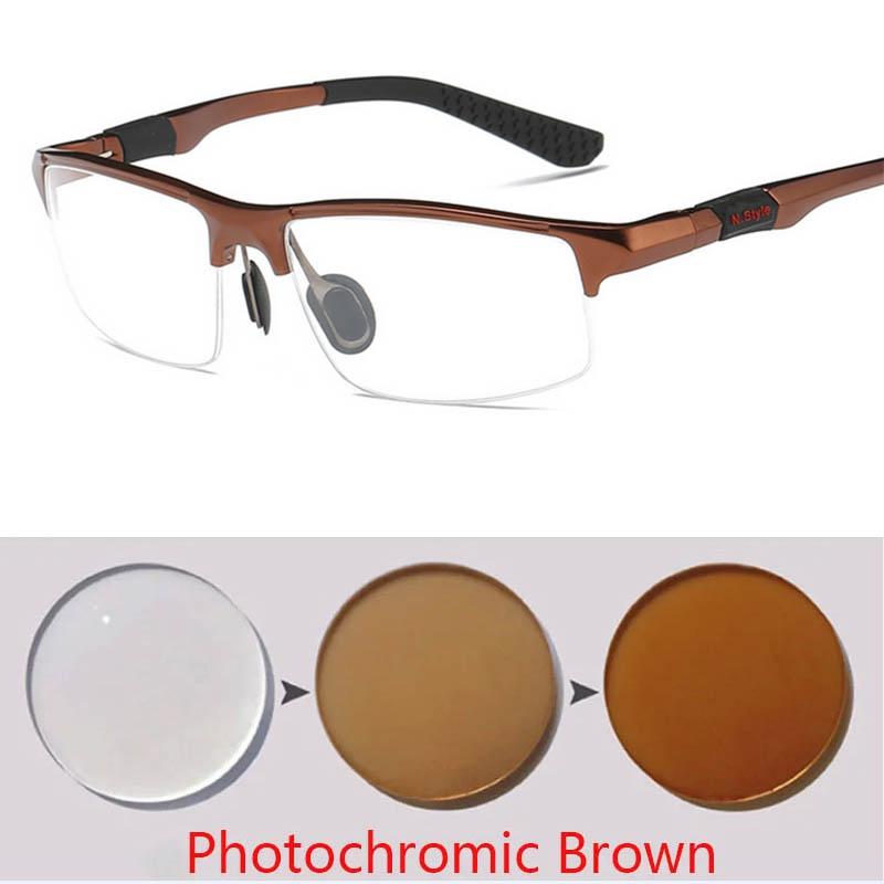 Fashion Sports Eyewear Aluminum Magnesium Half Frame Glases For Outdoor Myopia Prescription 0 -1.0 -1.5 -2.0 -3.0 To -6.0