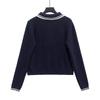 2024 Autumn/Winter Women's Fashion: European & American Style Polo Collar Knitted Sweater