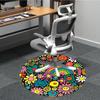 1 Stück Teppich mit Blumenmuster, Runder rutschfester langlebiger großer Büroteppich, Geeignet für das Büro