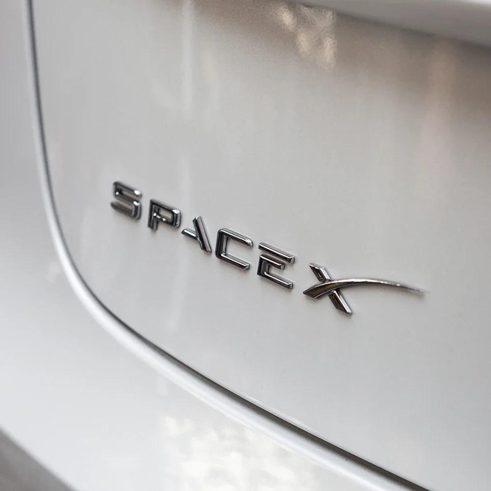 SpaceX Letters Sticker for Tesla Model 3 X Y S Tail Letter Label Emblem Car Accessories Stickers Logo Emblems Zinc Alloy SPACEX