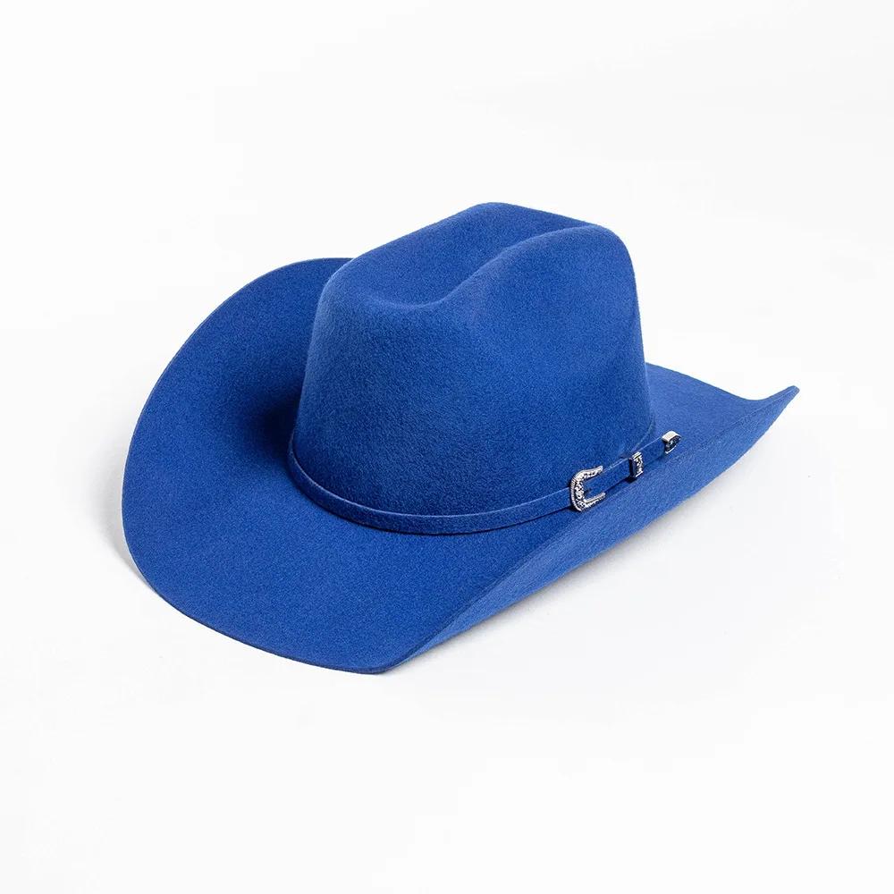 Big Size Wome Men Black Real Wool Fedora Blue Hot Pink  Western Cowboy Hat Gentleman Jazz Sombrero Hombre Cap Dad Cowgirl Hats
