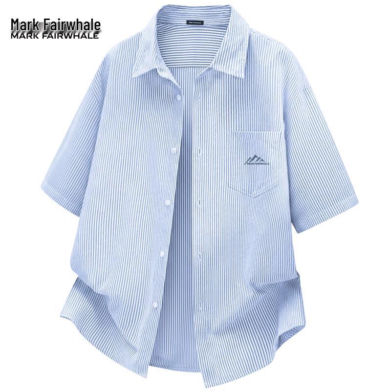 

Мужская полосатая оксфордская рубашка с коротким рукавом Mark Fairwhale L
