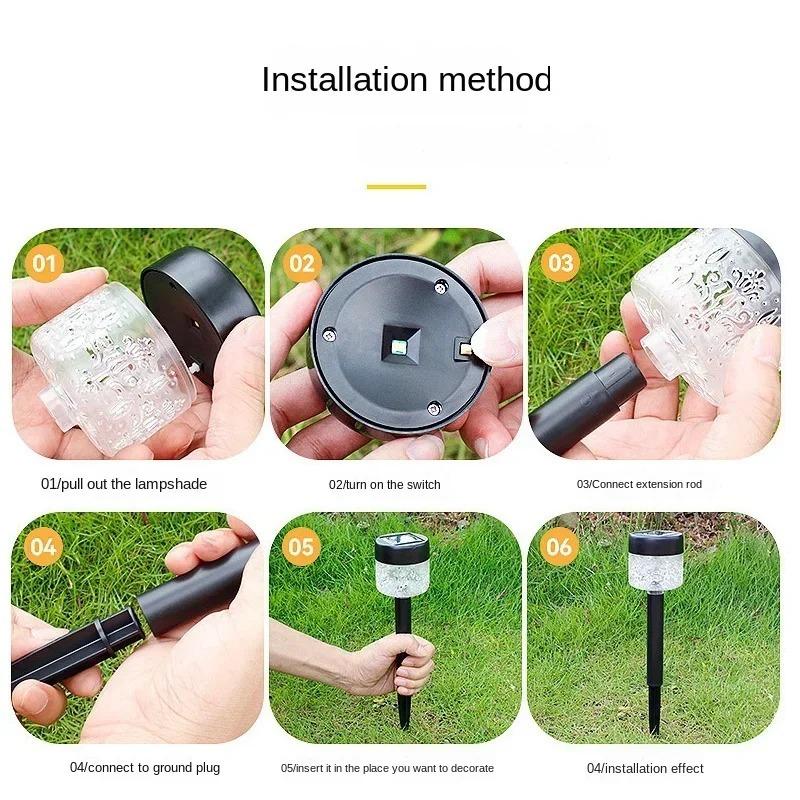 Solar Rasenleuchten Betrieben Wasserdicht Gartenlampe Landschaftsweg Außen für Hof Hinterhof Unterirdische Lampe Terrasse Dekorativ