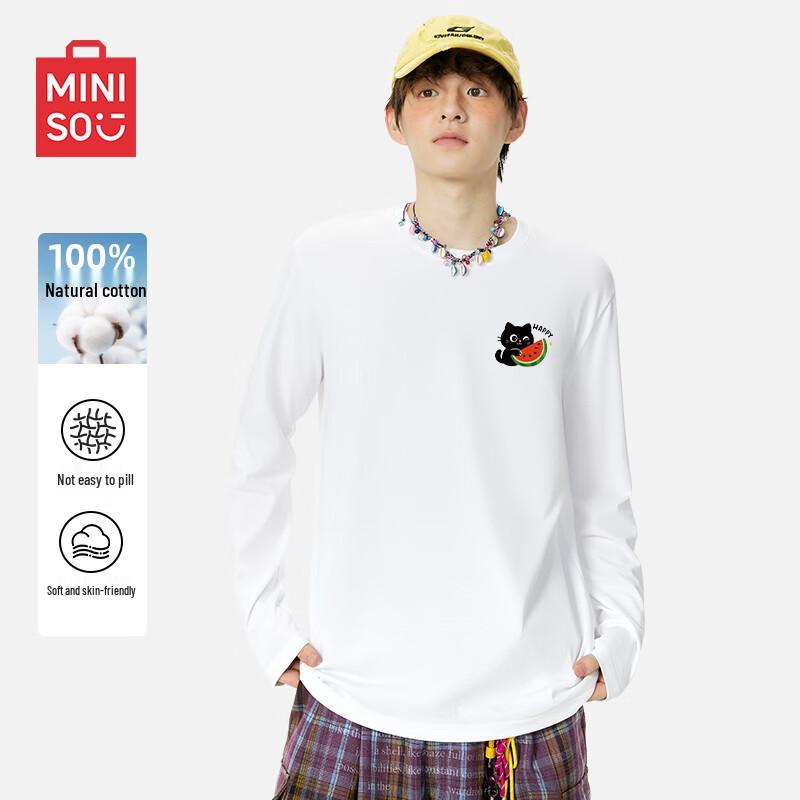 

MINISO Men s Pure Cotton Long Sleeve T-Shirt 2XL