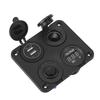 12V 4 Gang LED Toggle Switch Panel Cigarette Lighter Voltmeter Dual USB 4.2A for Car Boat Red