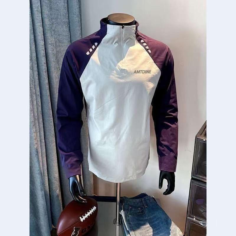 

Мужская спортивная рубашка с длинным рукавом, тренировочная рубашка для бега, спортивная одежда для спортзала, топ на молнии XS