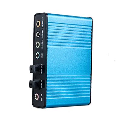 Externí zvuková karta Optický vláknový USB 5.1 HD pro stolní počítač notebook Modrá