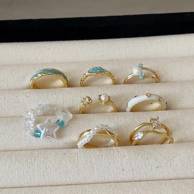 Μπλε Σταγόνα Λαδιού Μεταλλικό Ανοιχτό Δαχτυλίδι Γυναικείο Εξειδικευμένο Μοναδικό Προσωπικότητα Μόδα Ταμπεραμέντο Μετακίνηση Κομψό Δαχτυλίδι Δαχτυλίδι