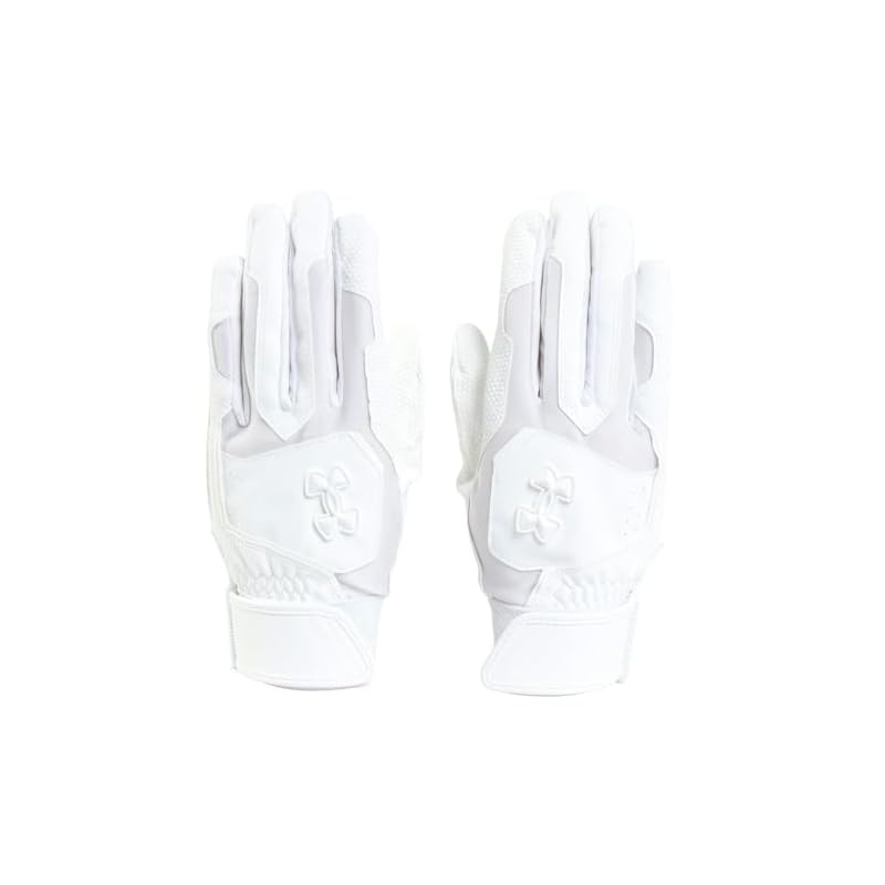 UA Cleanup Batting Gloves, Non-Colored, 6001311 (100), White, White, White, Size M