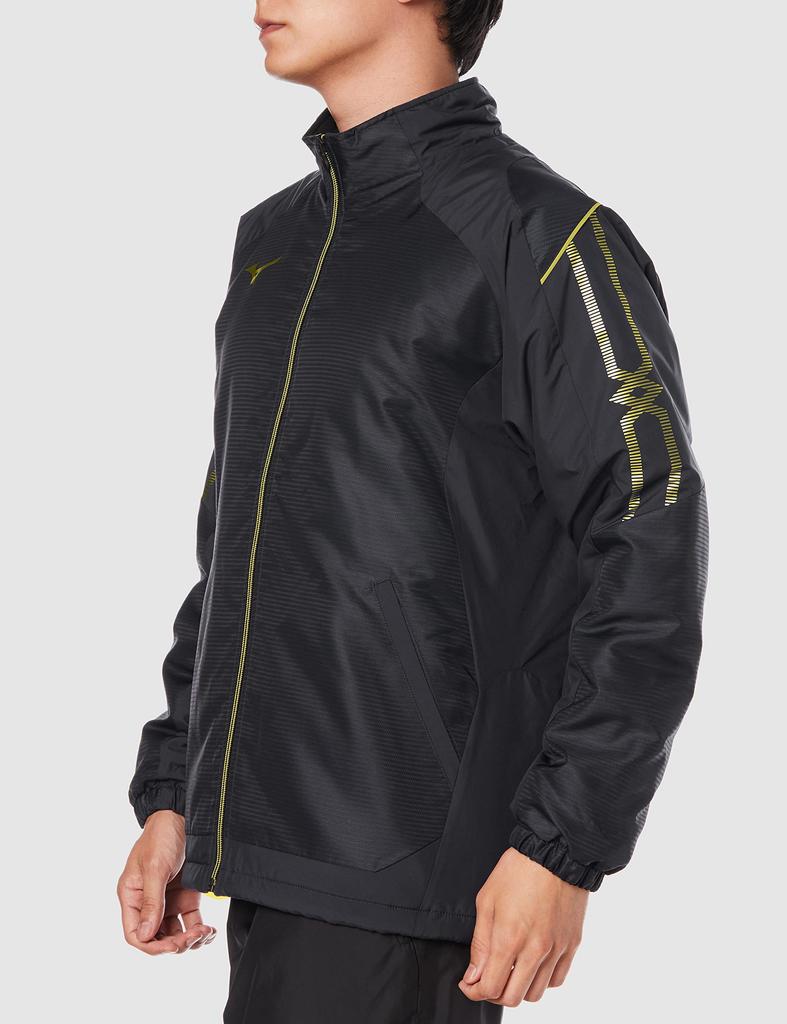 Mizuno MC Line Breath Thermo Insulated Warmer Cold Weather Size Size S Jacket, Moisture-Wicking, Heat-Generating, Protection, Black/Gold, 32ME1630,