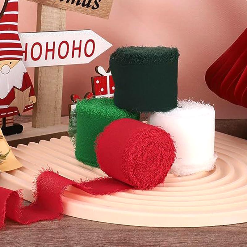 1Roll Party Packing Christmas Wedding Invitation Cards DIY Raw Edge Silk Ribbon Hand Torn