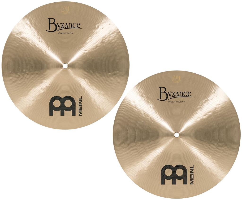 MEINL Byzance Traditional Series Pair Hi-Hat Cymbals, 14" Medium, (B14MH)