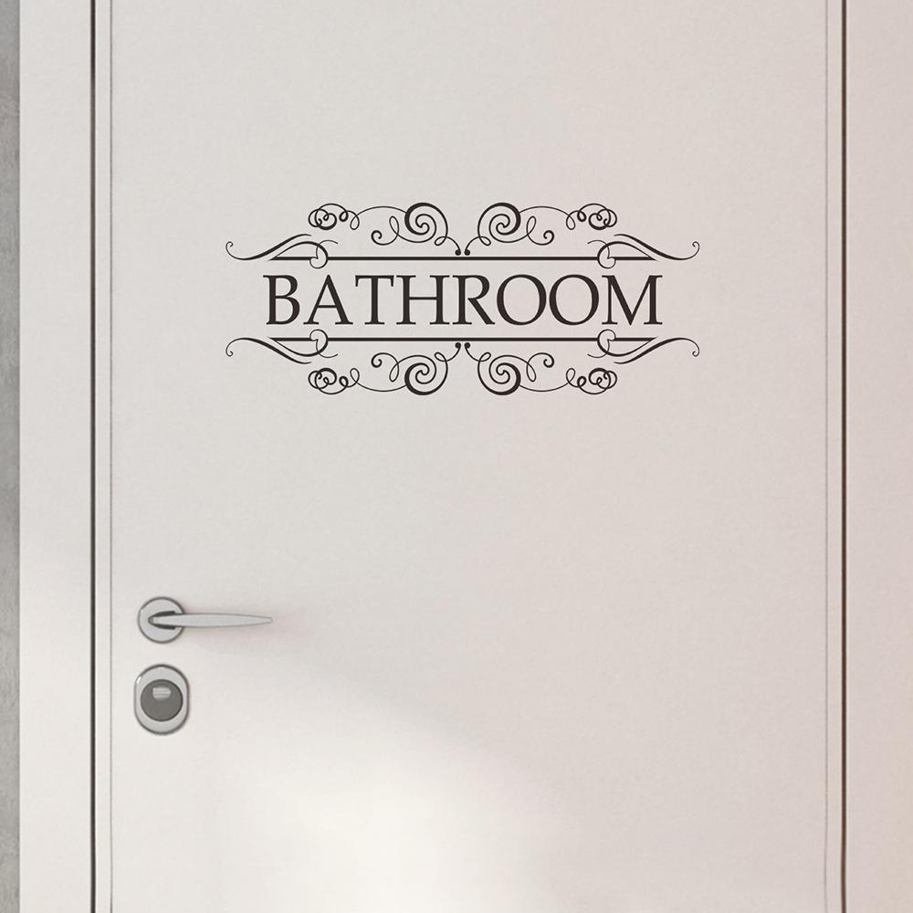 

English Slogan Bathroom and Toilet Door Stickers for Home Beautification Wall Stickers