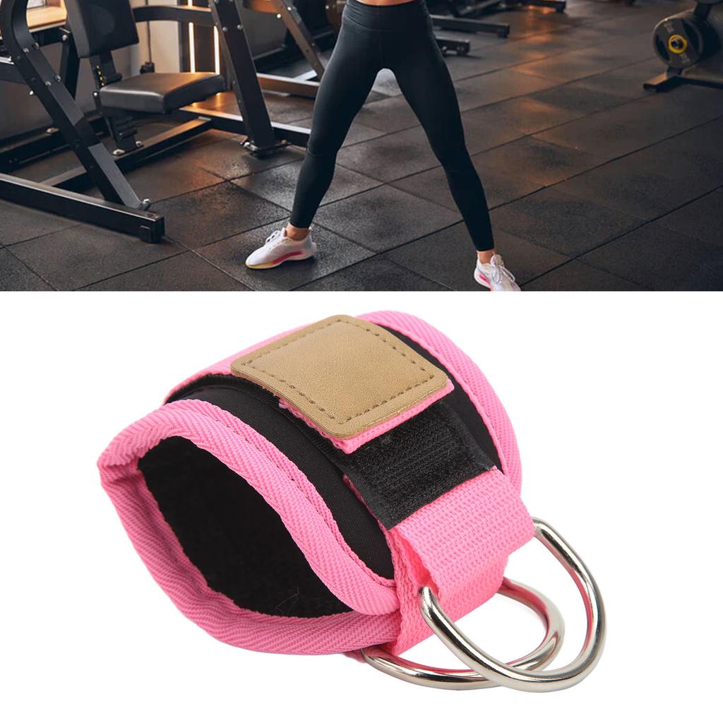 Fitness Ankle Buckle Leg Strength Trainer with Double D Rings and Rubber Straps for Men and Women