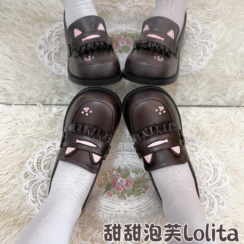 Cat college princess small leather shoes are original and original platform heightening round head JK uniform shoes super soft Lolita