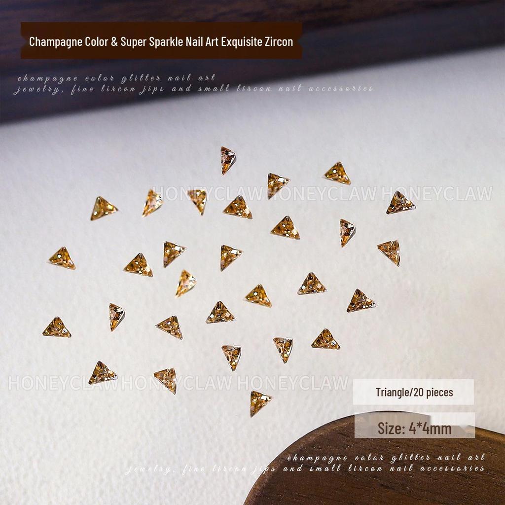 5A Champagne Champagne & Coffee Tone Zirconia Nail Art Rhinestones - Irregular Shapes: Water Drop, Horse Eye, Pigeon Egg.