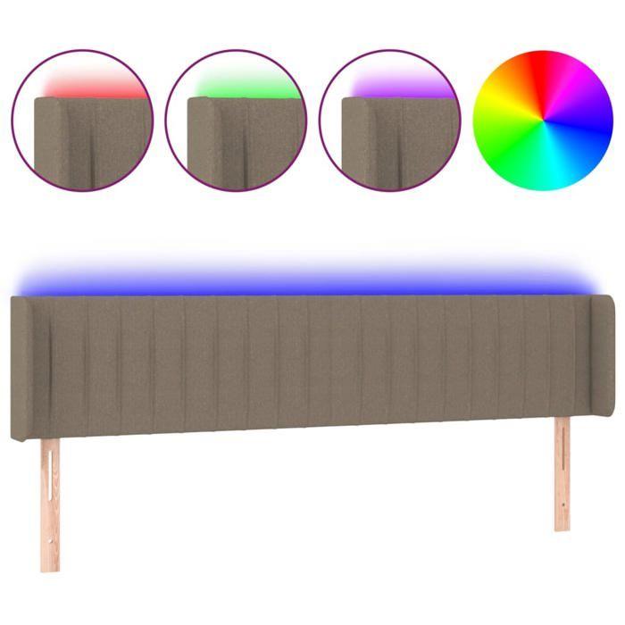 VidaXL LED Headboard Bedroom Furniture Double Bed Accessory Head of Bed Frame Interior Taupe 3123484