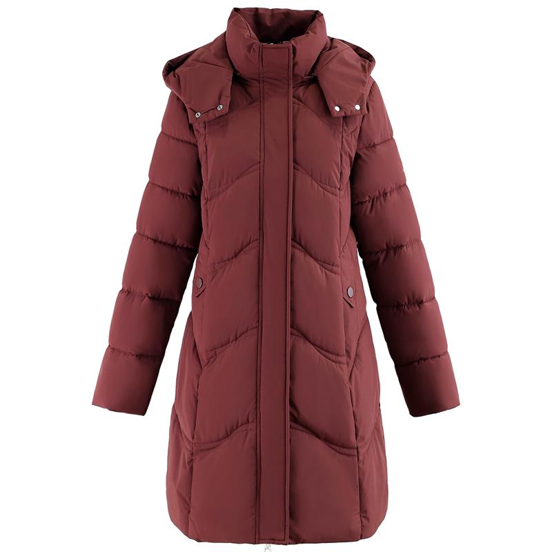 Middle Age Winter Long Coat Female Plus Size Parkas Hooded Elegant Thick Warm Woman Jackets