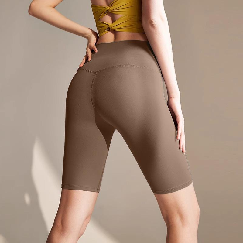 Cool Feeling Workout Shorts For Women High Waist Butt Lifting Tight Yoga Shorts Nude Feel Sports Leggings Biker Shorts Summer