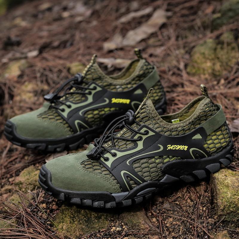 Large size 50 hiking shoes men's summer breathable outdoor sports non-slip quick-drying lightweight mesh climbing and wading shoes