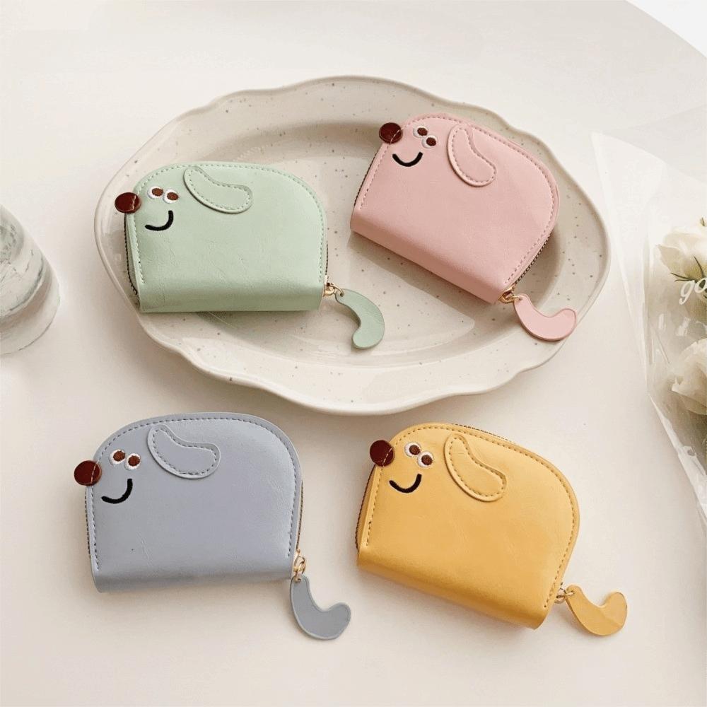 Cartoon PU Leder Kartenhalter Reißverschluss Kartenhalter Mode Hund Kartenetui Frauen