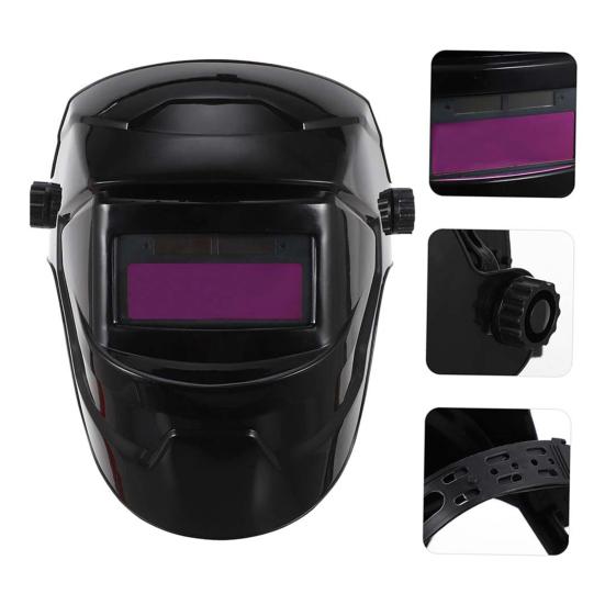 Solar Powered Auto Darkening Welding Helmet with LCD Lens 180-Degree Adjustable Heat-Resistant Welder Helmet