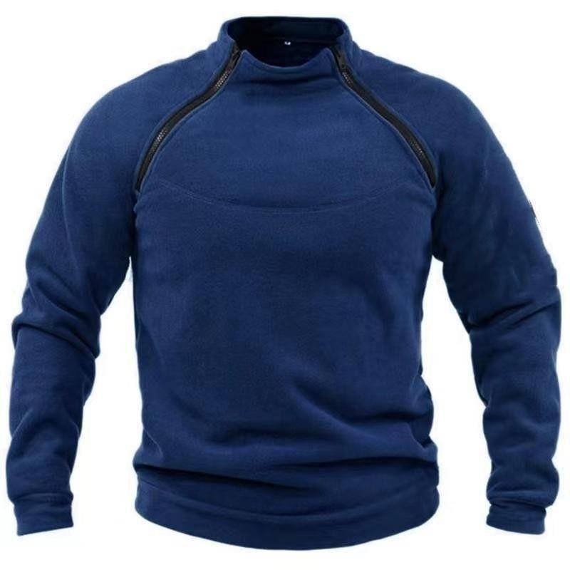 Mens Fleece Jacket Sweatshirt  Military Pullover Jackets Thick Warm Long Sleeve Zipper Winter Tops