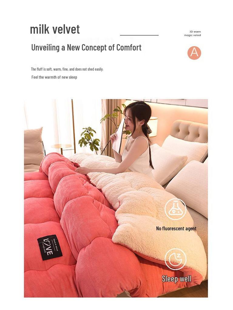 Przytulna Zimowa Kołdra z Aksamitu Jagnięcego - Pogrubiona, Ciepła i Idealna do Akademików lub na Pojedyncze Łóżka