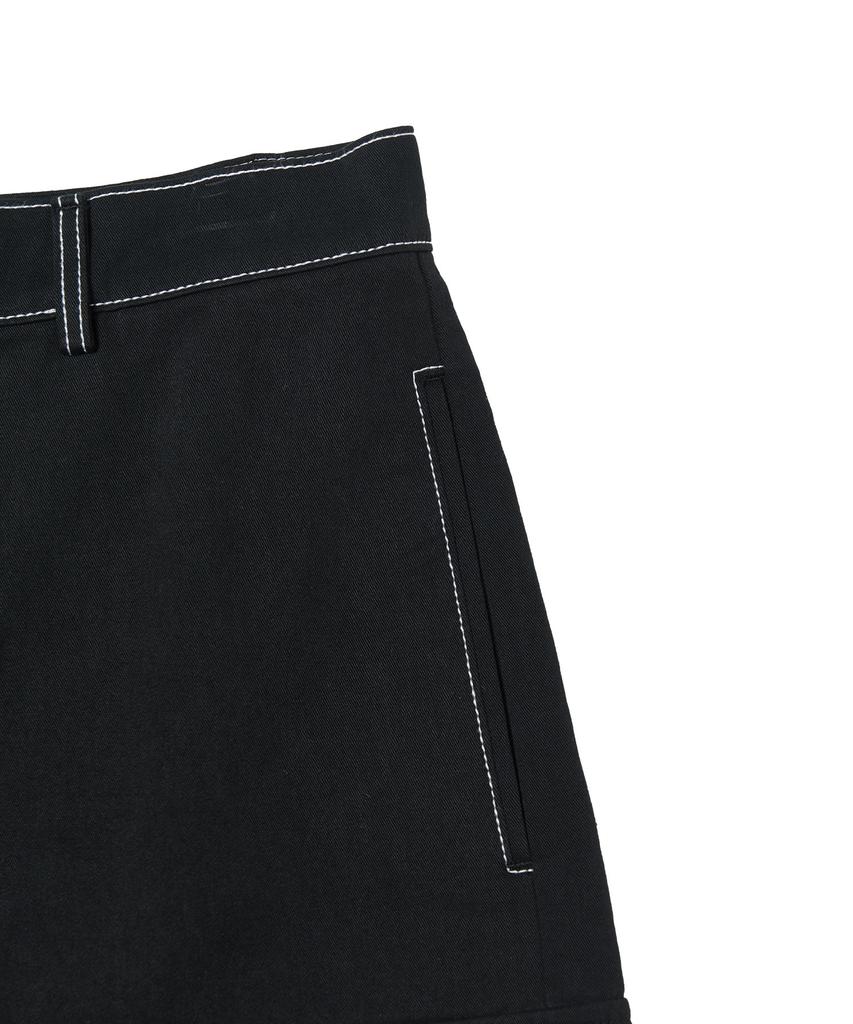TEN PAST SEVEN Contrast Stitch Bermuda Shorts - Black